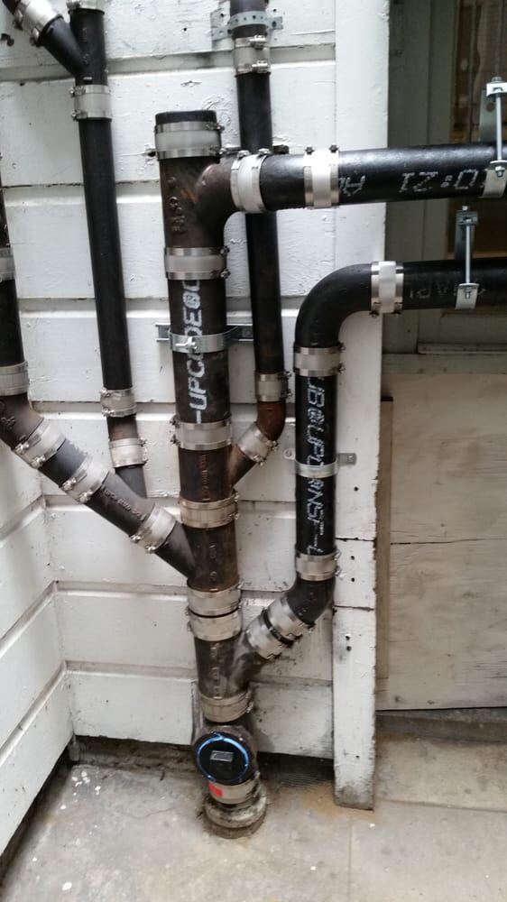 Exterior cleanout and stack piping